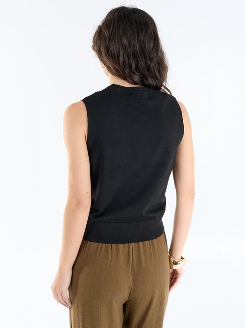 Camisola sem mangas de gola redonda - Kiabi