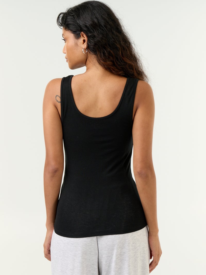 Camisola sem mangas de lã mesclada Preto - Kiabi