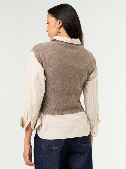 Camisola sem mangas de malha grossa - Kiabi Camisola sem mangas de malha grossa - Kiabi