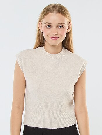 Camisola sem mangas de malha quente