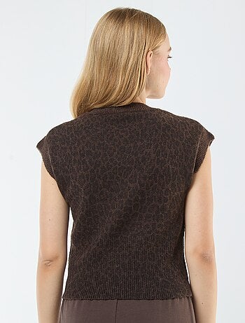 Camisola sem mangas de malha quente