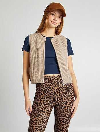 Camisola sem mangas de malha suave
