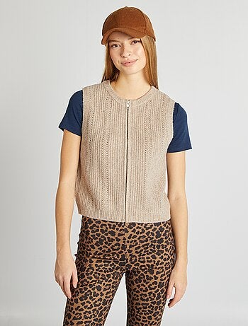 Camisola sem mangas de malha suave