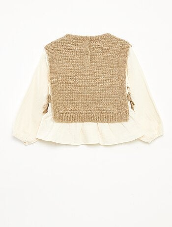 Camisola sem mangas e blusa 2 em 1