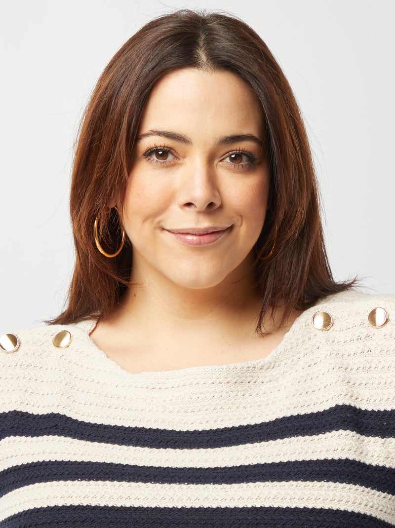 Camisola sem mangas em croché Azul - Kiabi