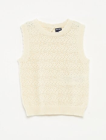 Camisola sem mangas em croché