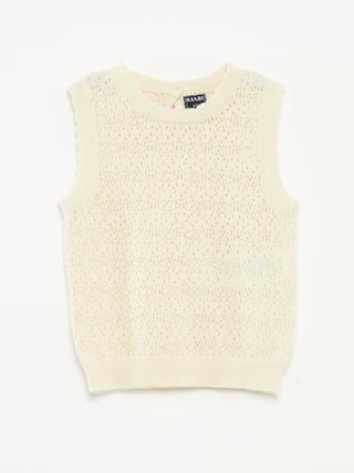 Camisola sem mangas em croché