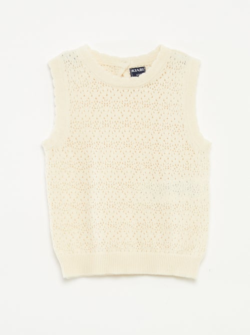 Camisola sem mangas em croché - Kiabi