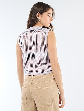 Camisola sem Mangas em Croché