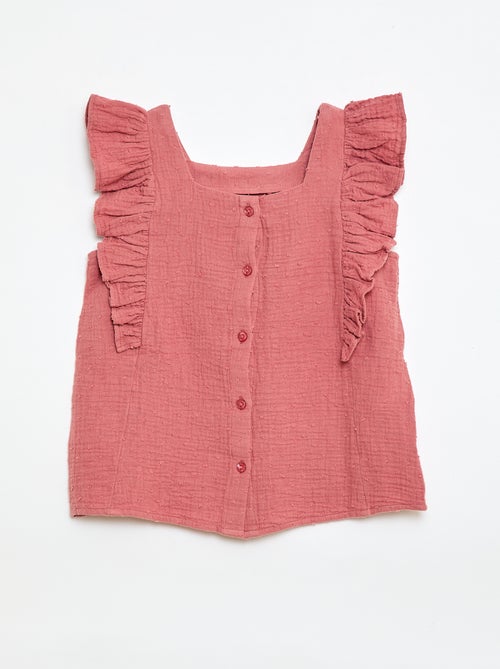 Camisola sem mangas em dupla gaze de algodão - Kiabi