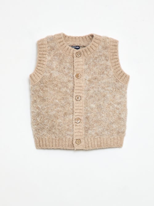 Camisola sem mangas em malha bouclé - Kiabi