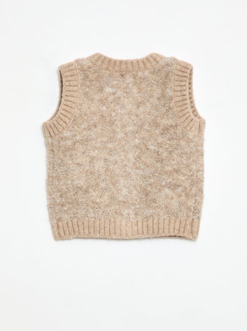Camisola sem mangas em malha bouclé - Kiabi