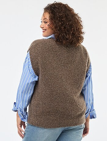 Camisola sem mangas em malha fina