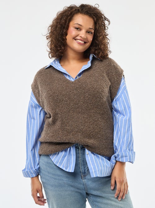 Camisola sem mangas em malha fina - Kiabi