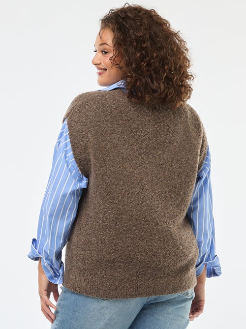 Camisola sem mangas em malha fina - Kiabi