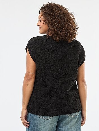 Camisola sem mangas em malha fina