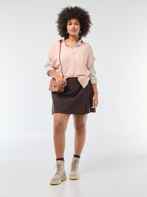 Camisola sem mangas em malha torcida de ponto grosso - Kiabi