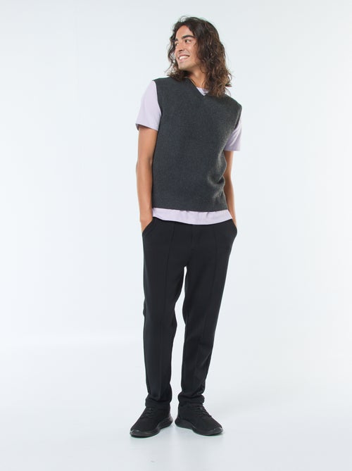 Camisola sem mangas em malha tricô e gola em V - Kiabi