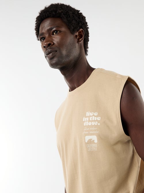 Camisola sem mangas estampada frente e verso - Kiabi