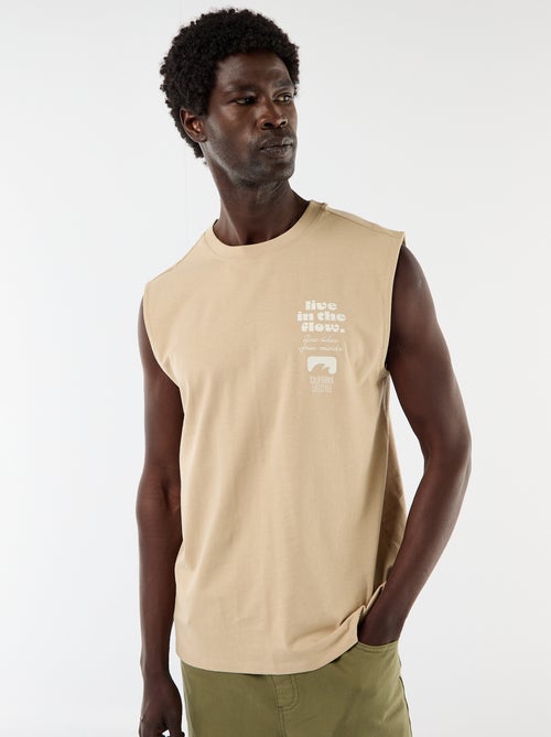 Camisola sem mangas estampada frente e verso - Kiabi