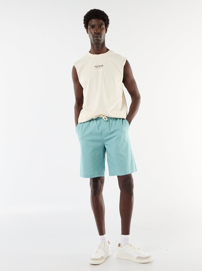 Camisola sem mangas estampada frente e verso Branco - Kiabi
