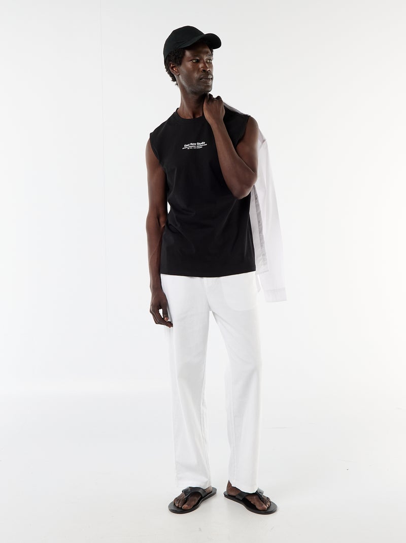 Camisola sem mangas estampada frente e verso Preto - Kiabi