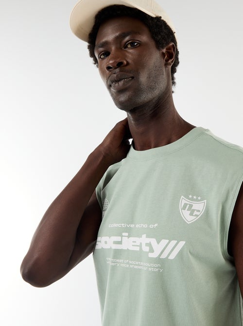 Camisola sem mangas estampada frente e verso - Kiabi