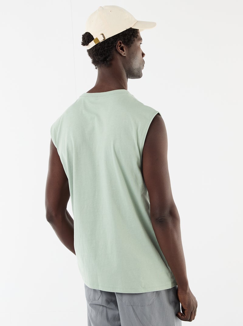 Camisola sem mangas estampada frente e verso Verde - Kiabi