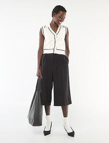 Camisola sem mangas gola polo