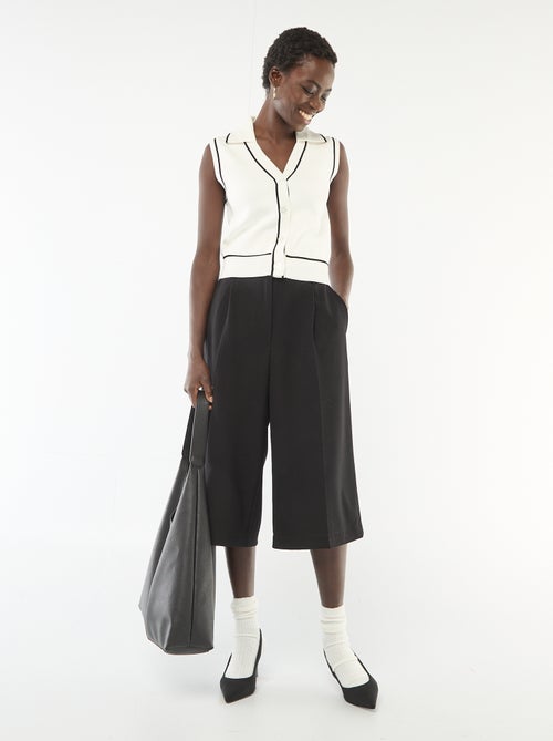 Camisola sem mangas gola polo - Kiabi