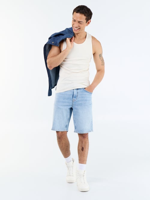 Camisola sem mangas lisa e canelada - Kiabi