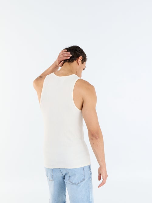 Camisola sem mangas lisa e canelada - Kiabi