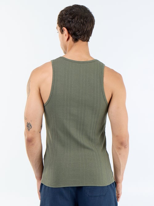 Camisola sem mangas lisa e canelada - Kiabi