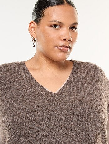 Camisola sem mangas lisa em malha tricot