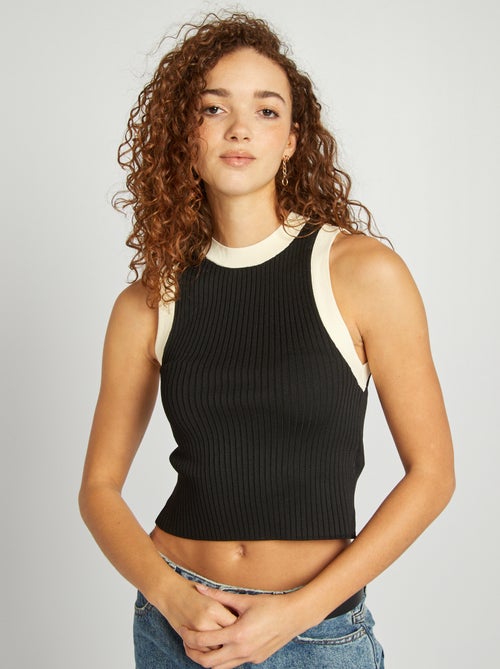 Camisola sem mangas nervurada - Kiabi