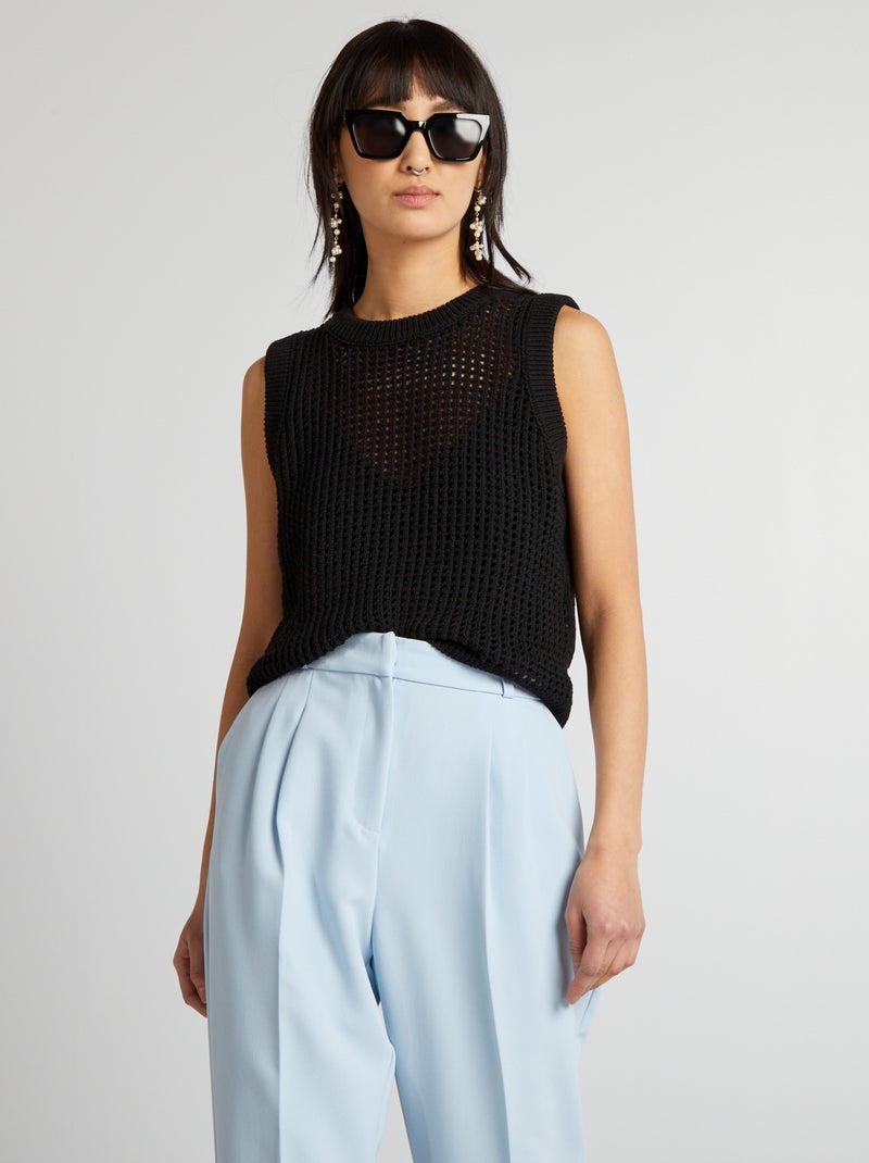 Camisola sem mangas Preto - Kiabi