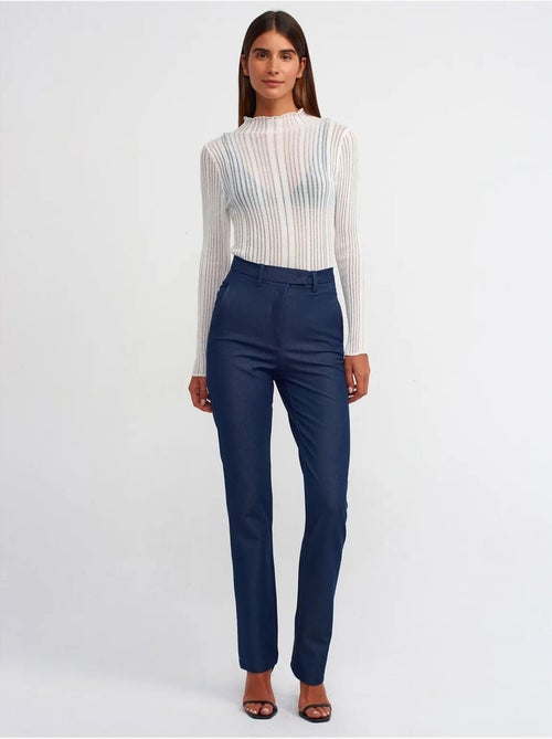 Camisola slim fit canelada com gola meia alta dilvin - Kiabi Camisola slim fit canelada com gola meia alta dilvin - Kiabi