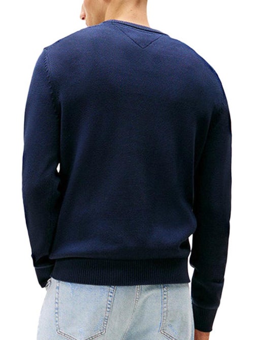 Camisola Slim Fit Tommy Hilfiger para Homem Azul Marinho - Kiabi Camisola Slim Fit Tommy Hilfiger para Homem Azul Marinho - Kiabi