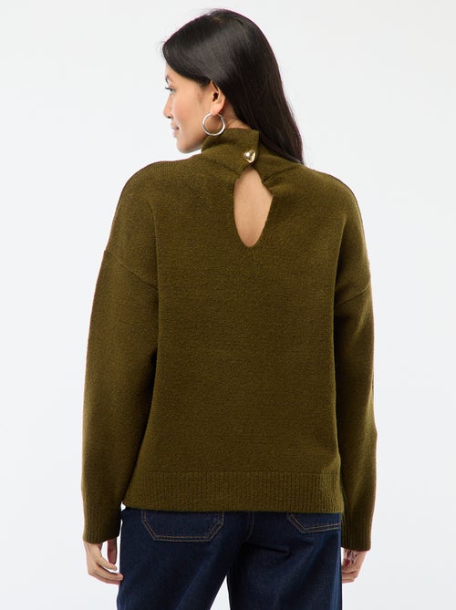 Camisola suave com abertura jóia nas costas - Kiabi