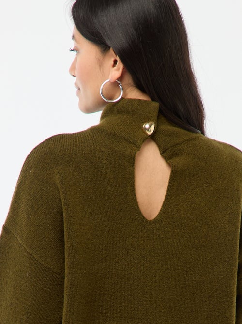 Camisola suave com abertura jóia nas costas - Kiabi