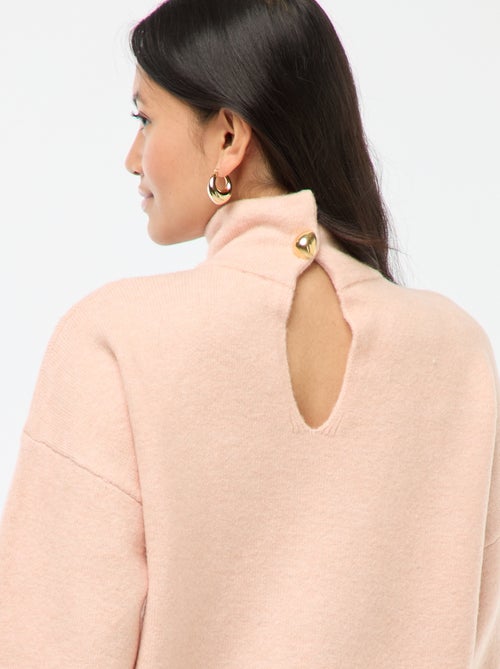 Camisola suave com abertura jóia nas costas - Kiabi