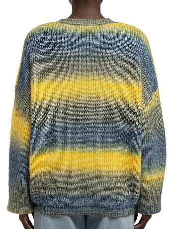 Camisola Teddy Smith Stripy para Mulher em Verde-Oliva/Amarelo