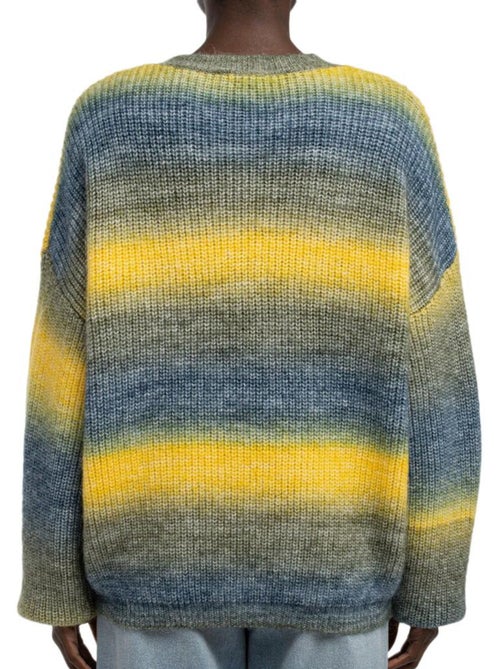 Camisola Teddy Smith Stripy para Mulher em Verde-Oliva/Amarelo - Kiabi