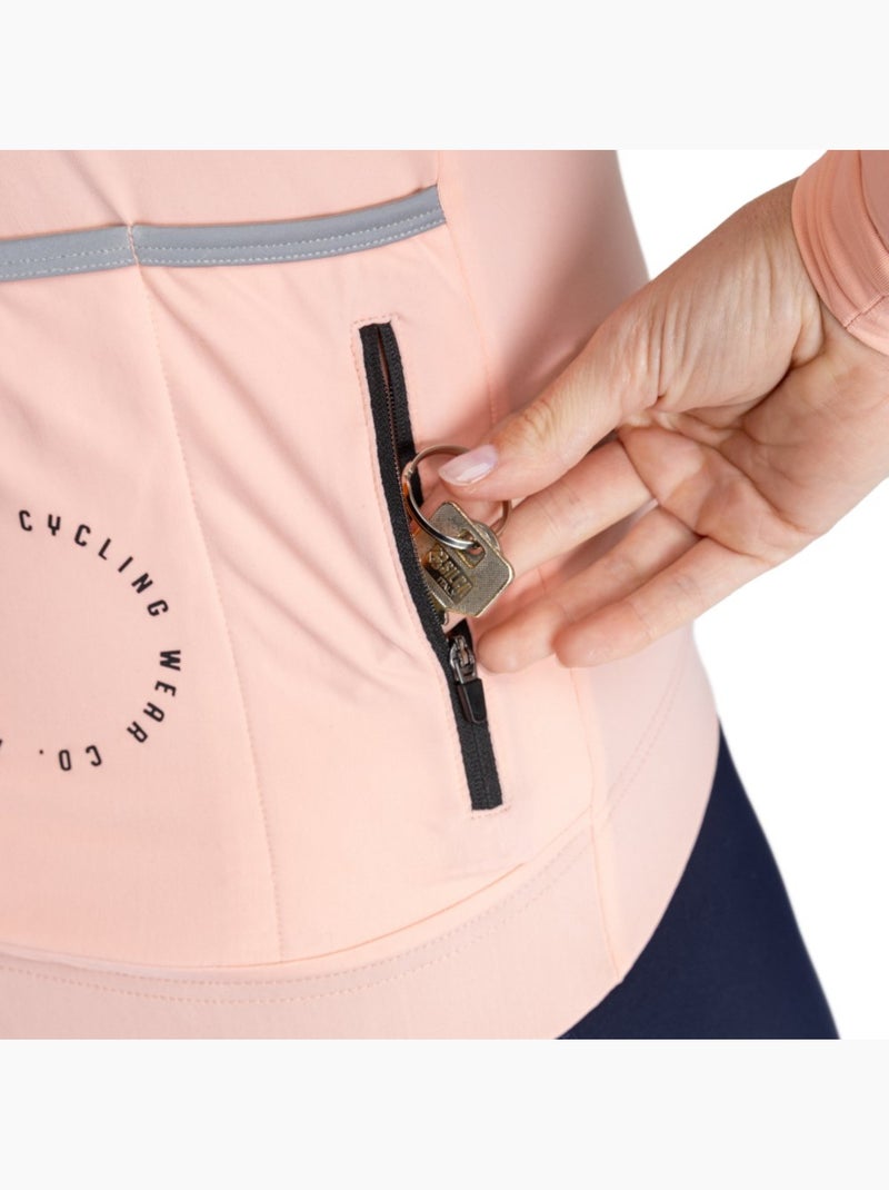 Camisola térmica de ciclismo para mulher Pêssego - Kiabi
