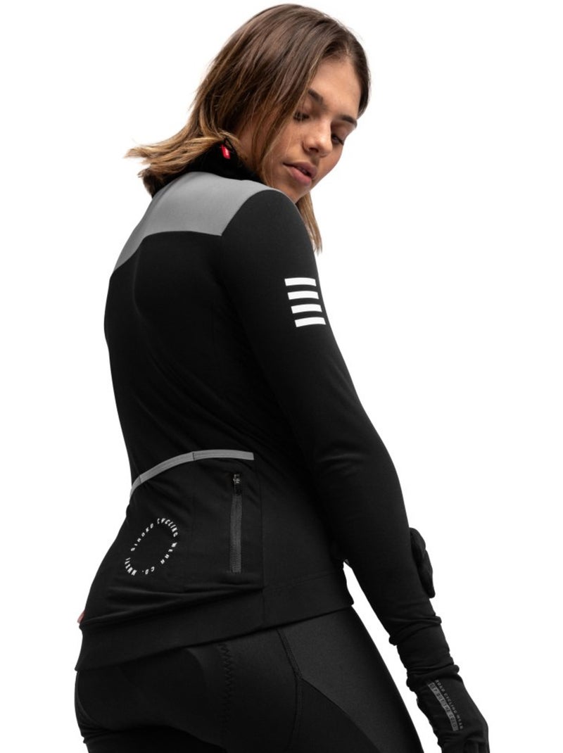 Camisola térmica de ciclismo para mulher Preto - Kiabi