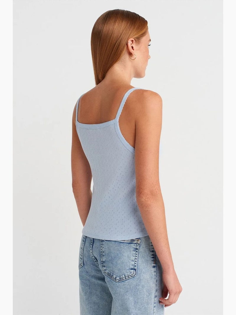 Camisola texturizada algodão modal dilvin Azul-céu - Kiabi