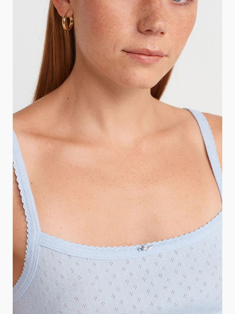 Camisola texturizada algodão modal dilvin Azul-céu - Kiabi