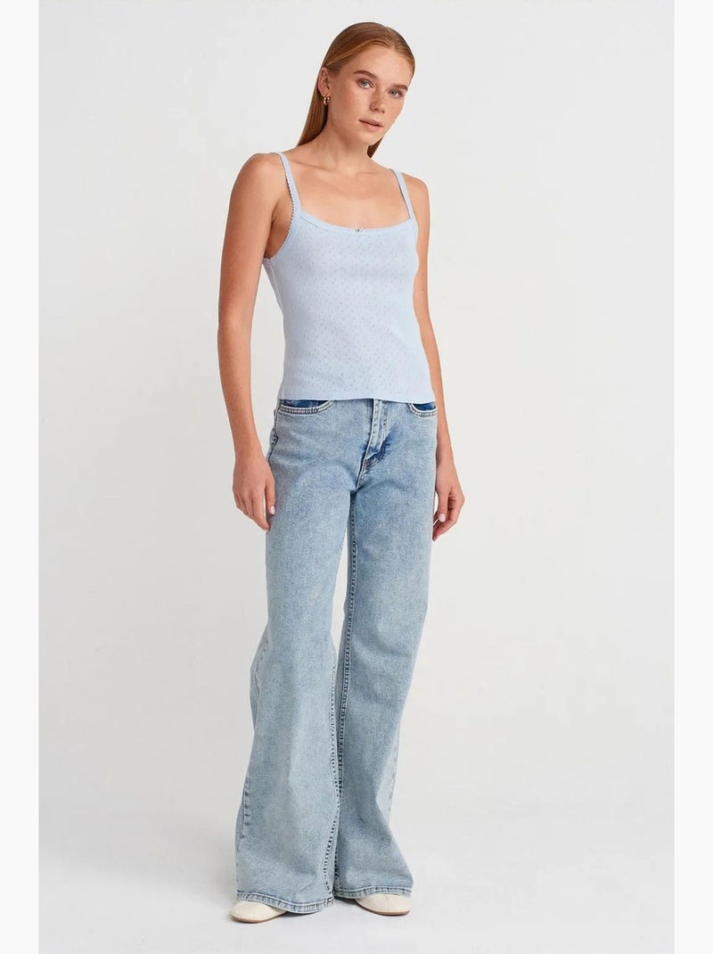Camisola texturizada algodão modal dilvin Azul-céu - Kiabi