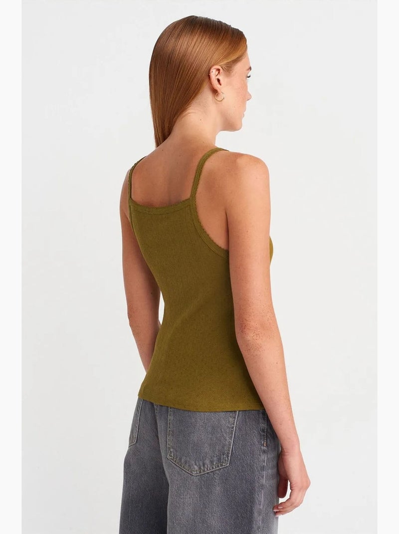 Camisola texturizada algodão modal dilvin Verde cáqui - Kiabi
