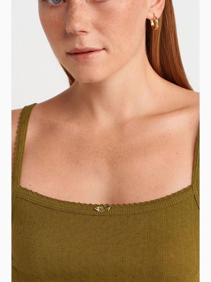 Camisola texturizada algodão modal dilvin Verde cáqui - Kiabi